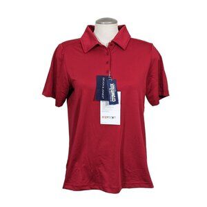 Devon Jones NEW Golf Top Polo Womens Med Red Performance Range Flex CrownLux